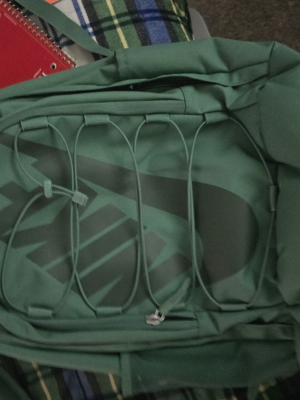 Nike Men's Green Backpack with Elastic Front Cord